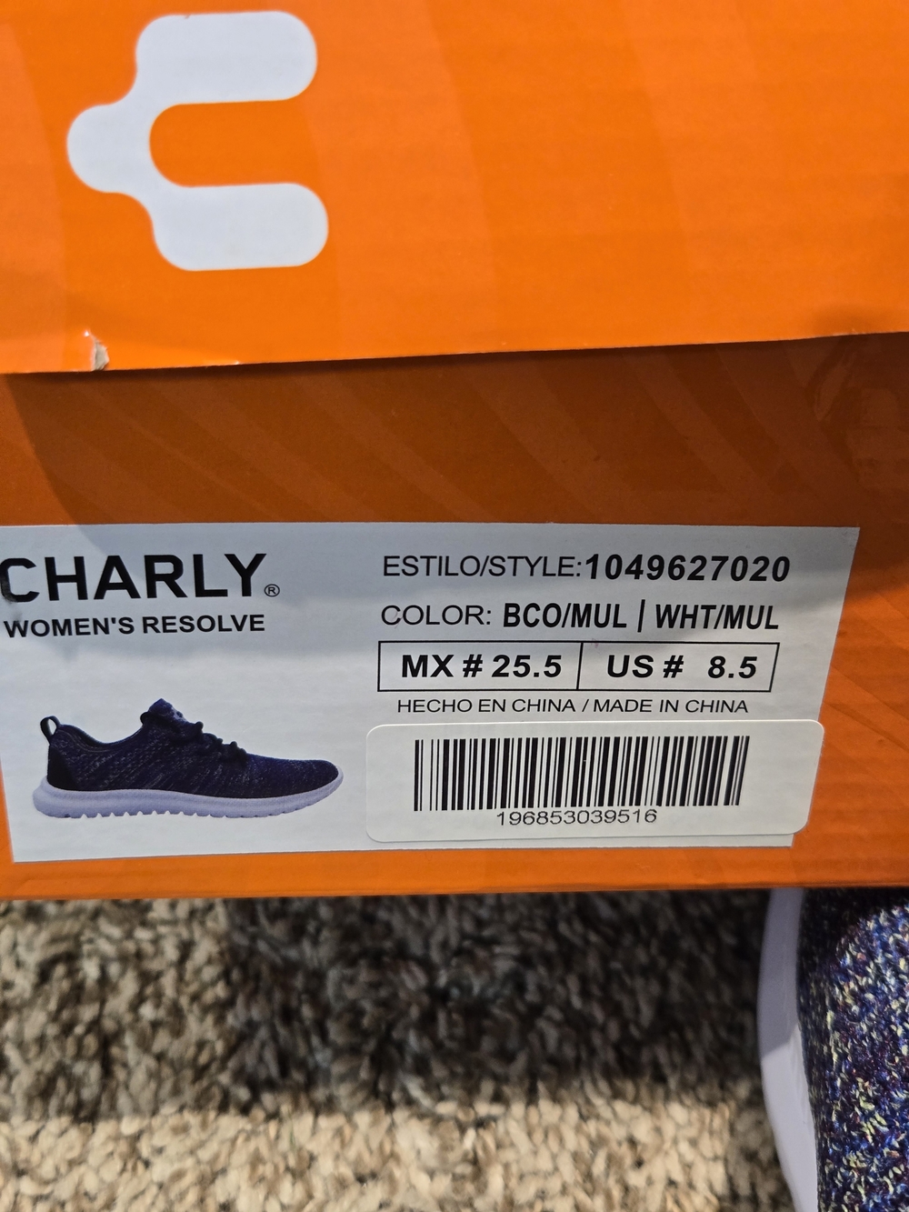 Charly Women's Multicolor Knit Lace-Up Sneakers with White Sole Sz 8.5 - Picture 6 of 6